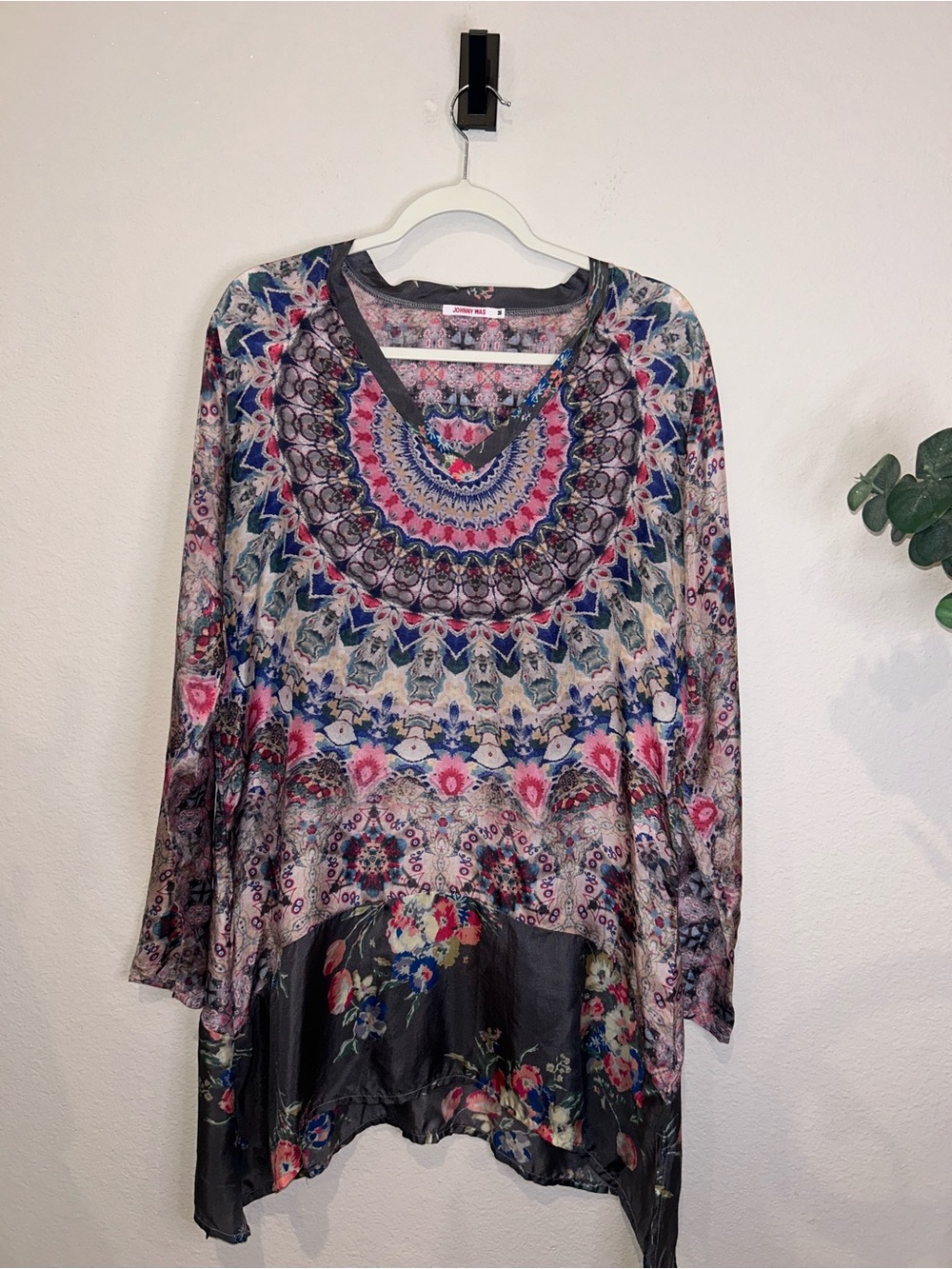 CUTE Johnny Was Multicolor Long Sleeve Boho Tunic M